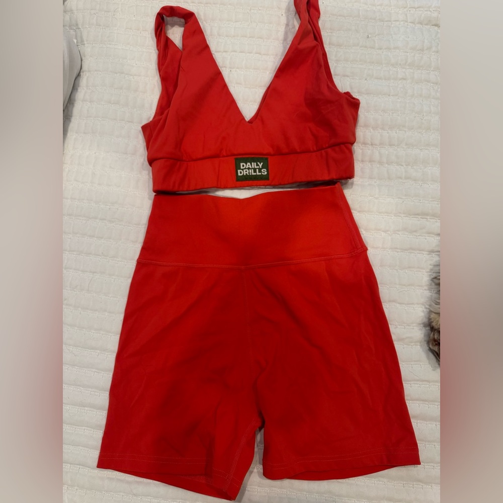 Daily Drills Red Sports bra